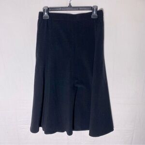 Vintage Tan Jay Black Elastic Waistband Below Knee Skirt 10P